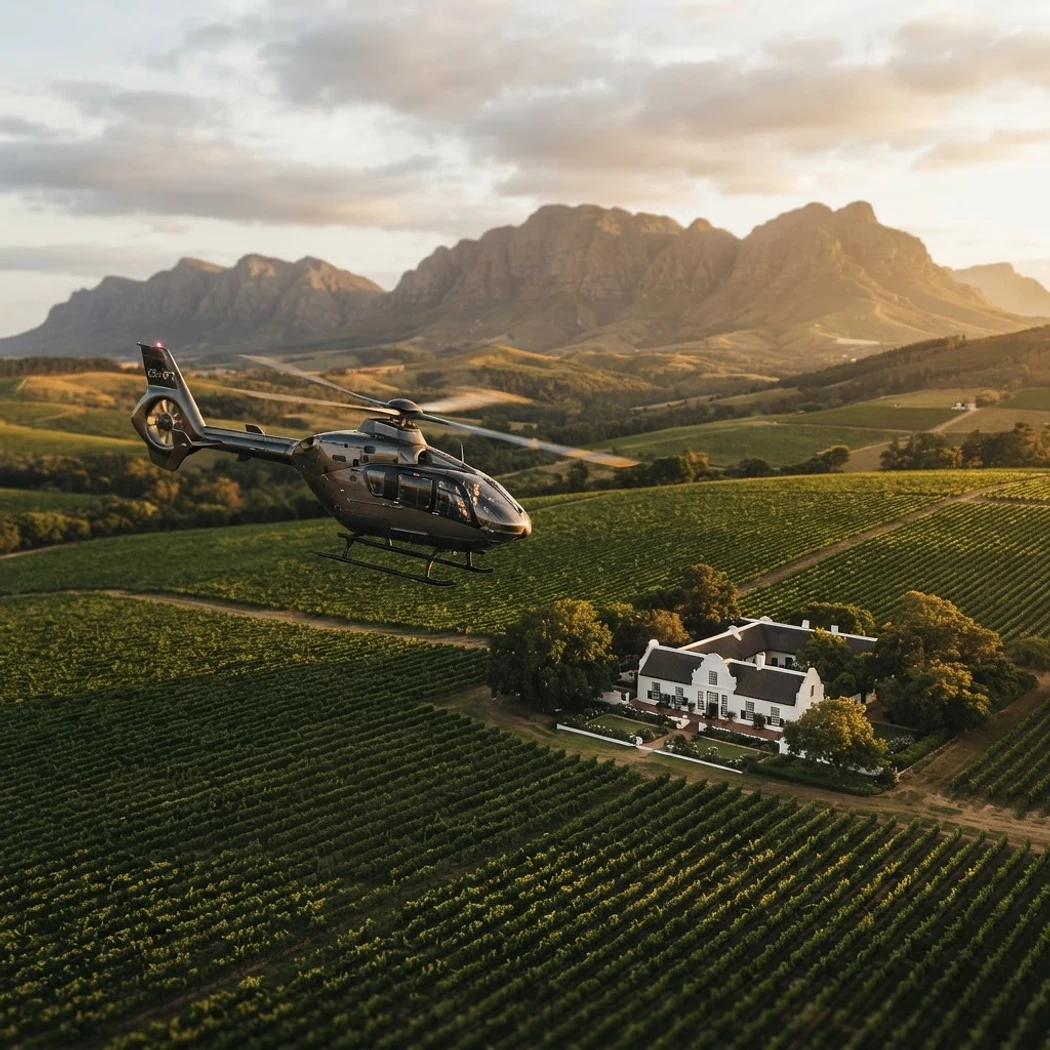 Winelands Helicopter Tour  — Stellenbosch wine tour