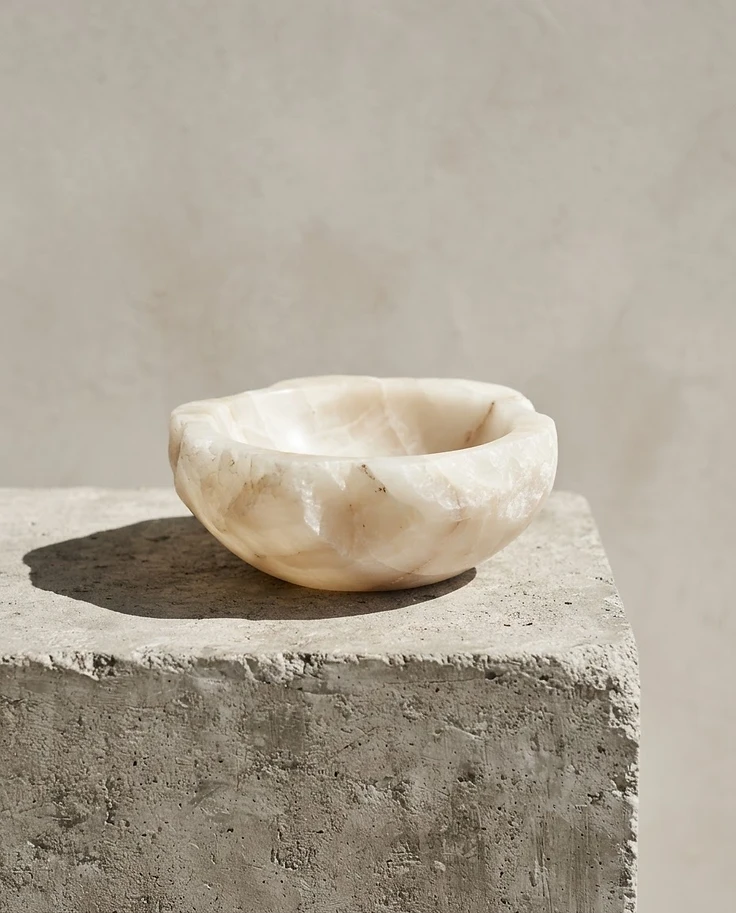 Raw Alabaster Bowl