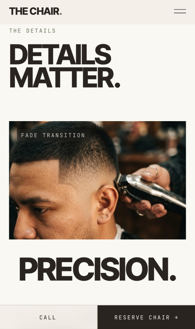 Luxury Barbershop mobile preview