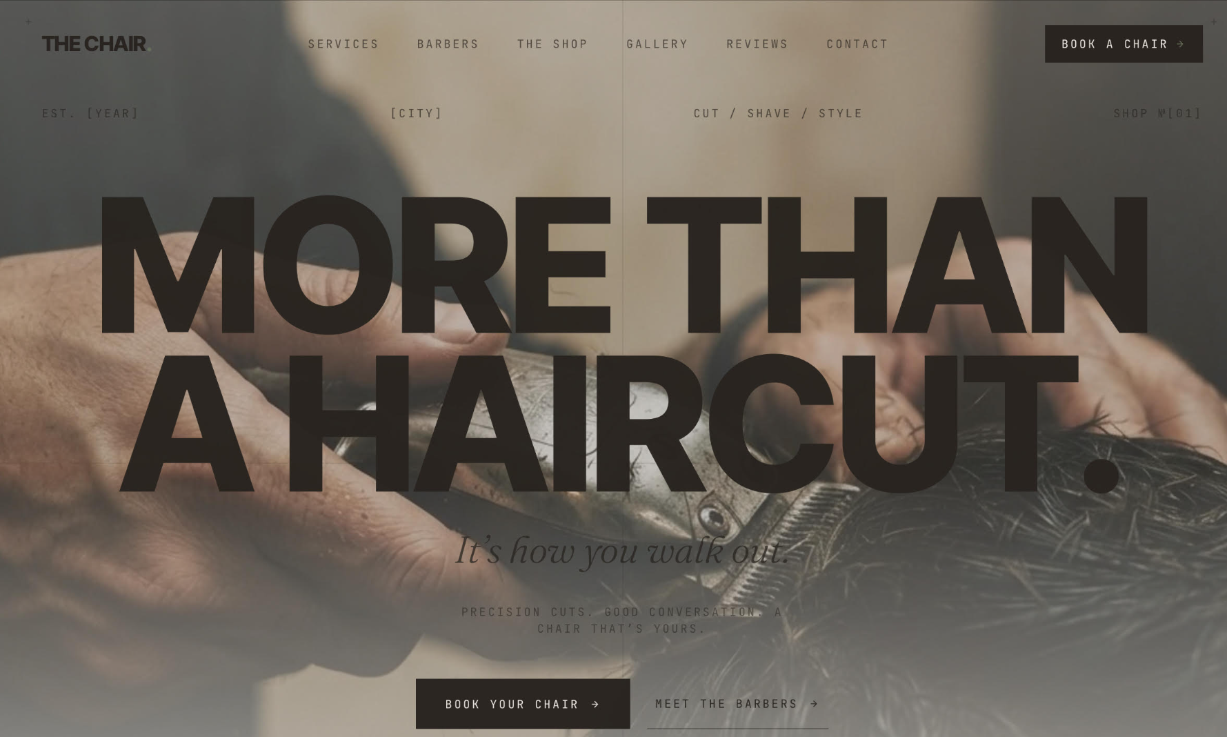 Luxury Barbershop website preview