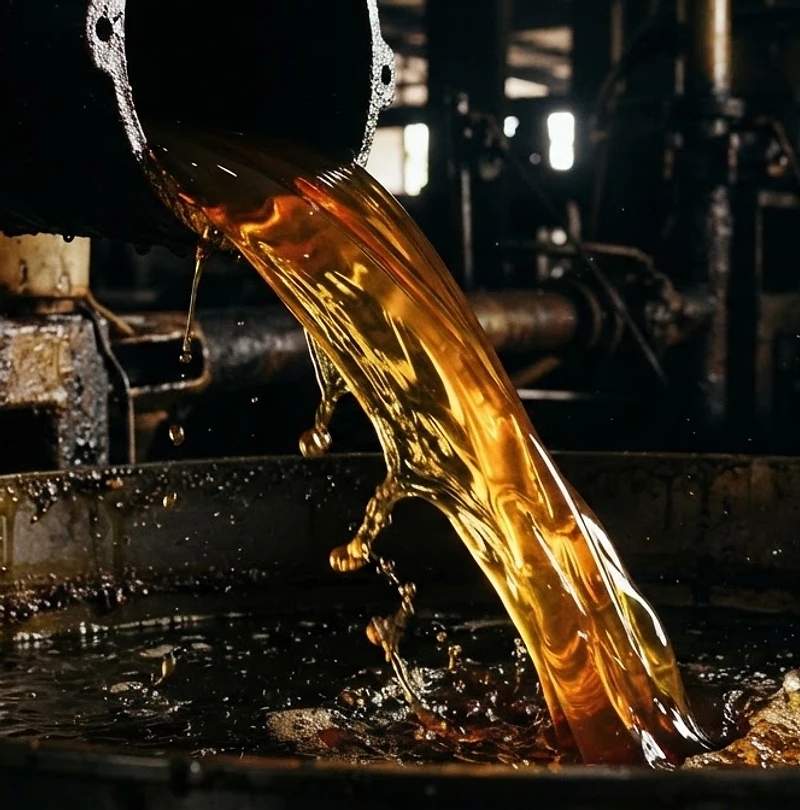 Aceite industrial en movimiento