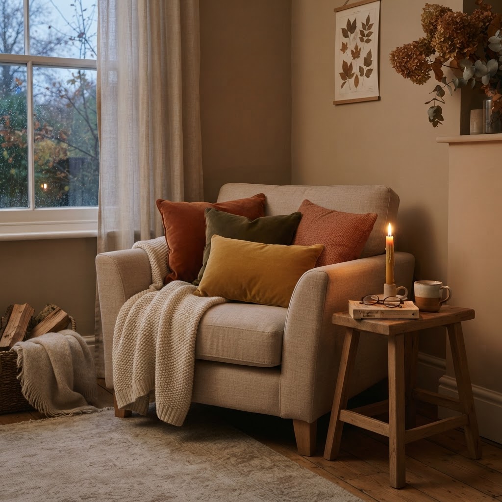 A peaceful reading nook designed for meditation and reflection.