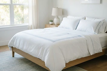 Freshly professionally cleaned bedroom mattress in a Calgary home