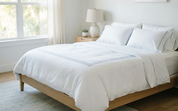 Freshly professionally cleaned bedroom mattress in a Calgary home