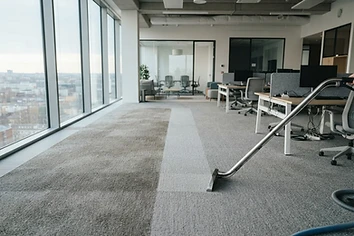 Commercial office carpet being professionally cleaned in Calgary