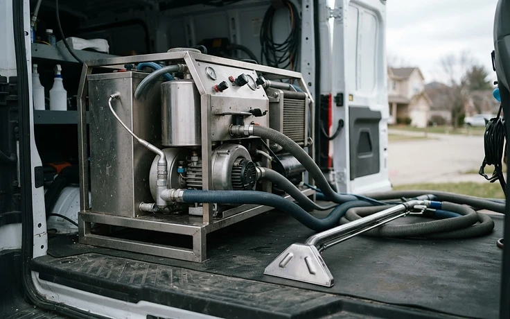 Optus COAP truck-mounted carpet cleaning equipment