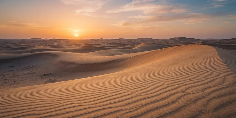 The Hejaz desert at sunset