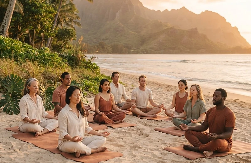 Instructor guiding a small group through a class