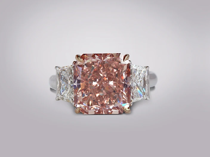 Peach Three-Stone — after
