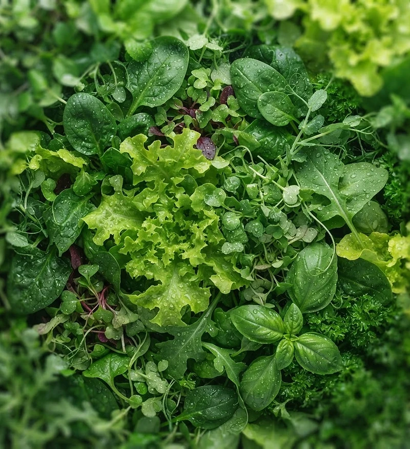 Fresh leafy green produce