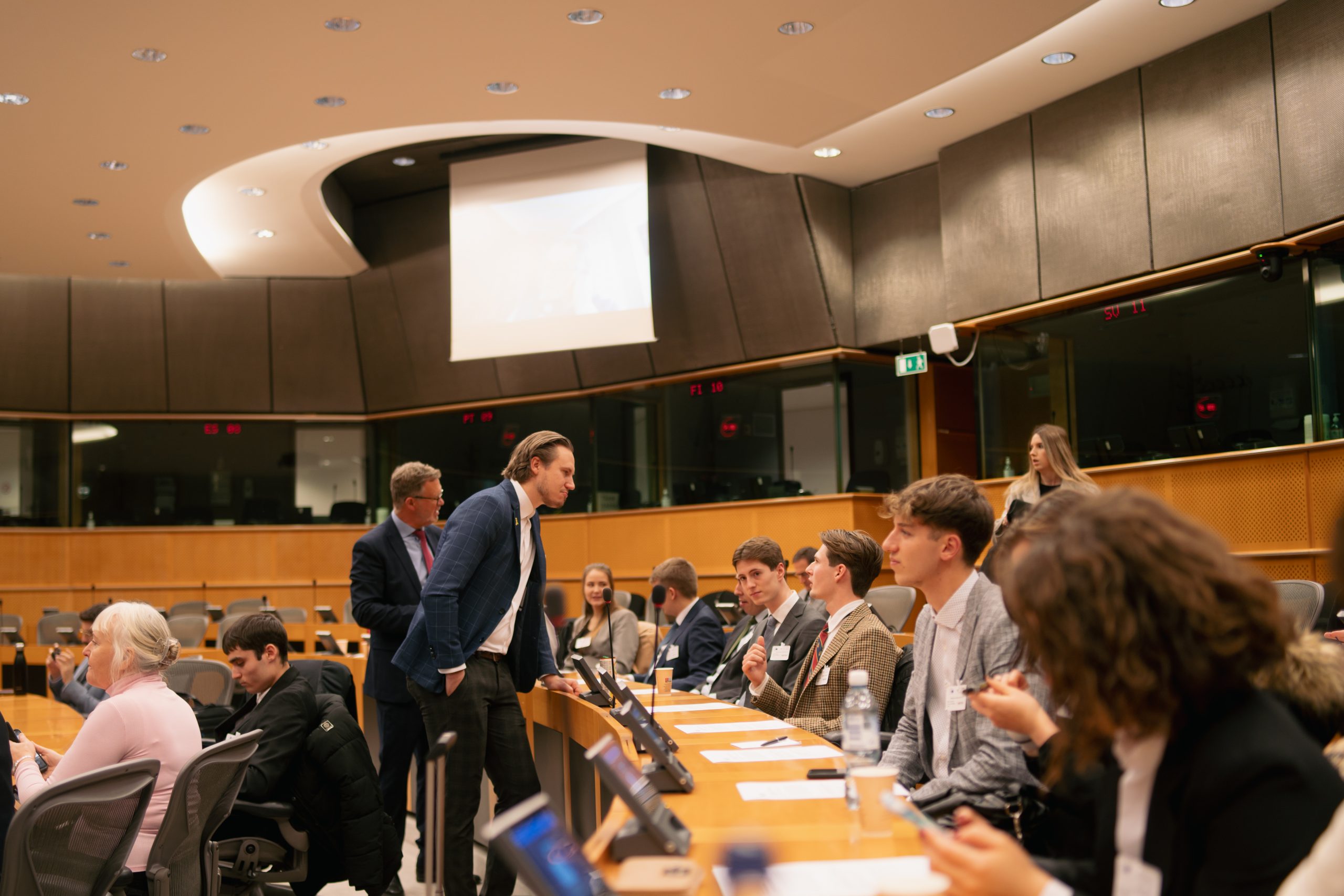 YLA session in the European Parliament chamber