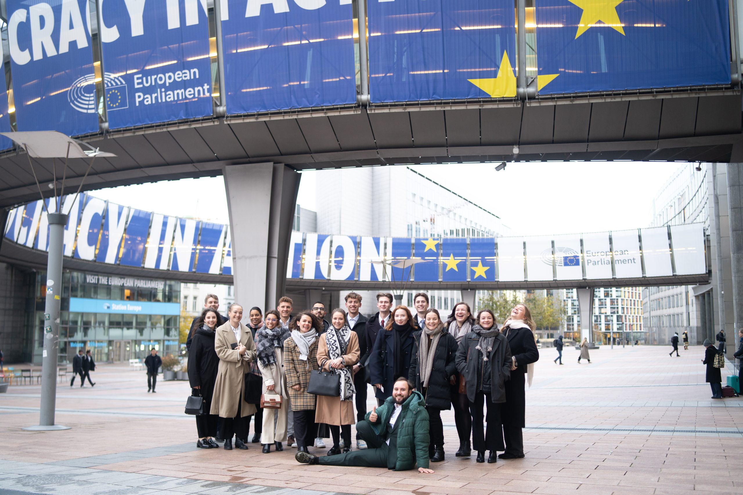 YLA group at the European Parliament plaza