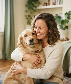 Sam with her dog