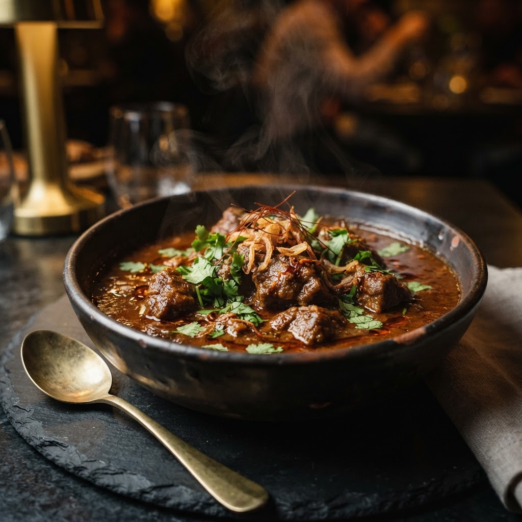 Ember lamb curry with rich tomato gravy and tender slow-cooked lamb