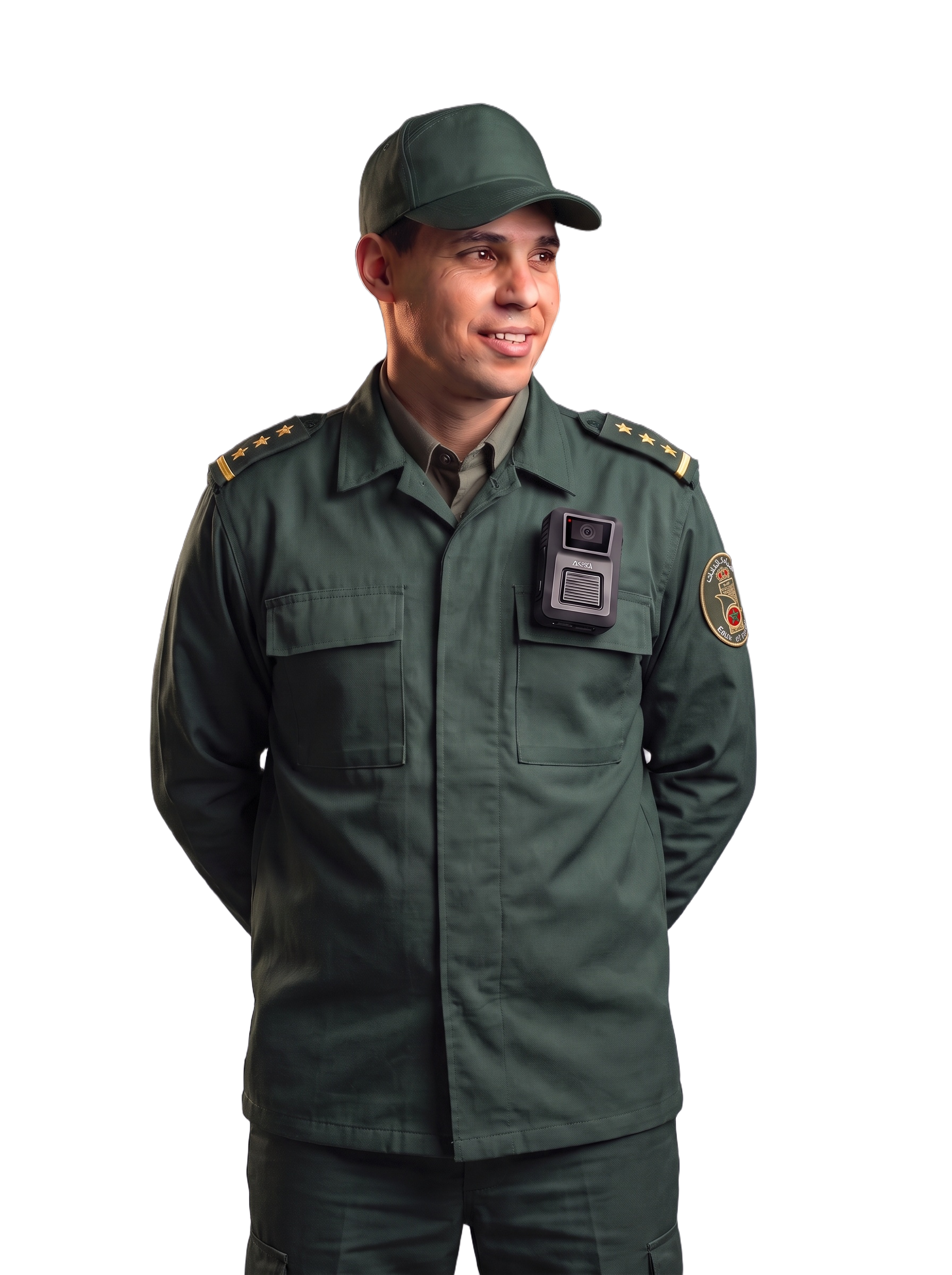 Moroccan forest officer wearing body-worn camera