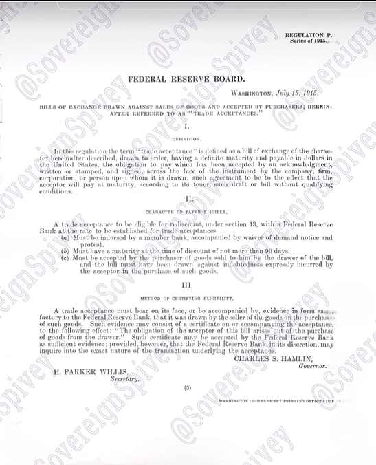 4. Regulation P, Series of 1915, Federal Reserve Board, Washington (July 15, 1915)