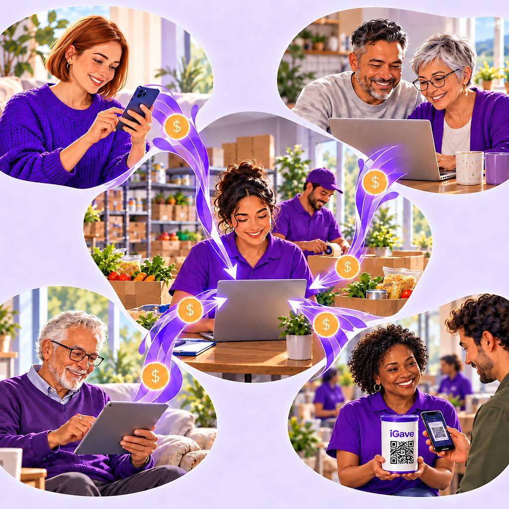 Charity representatives and supporters connecting through iGave