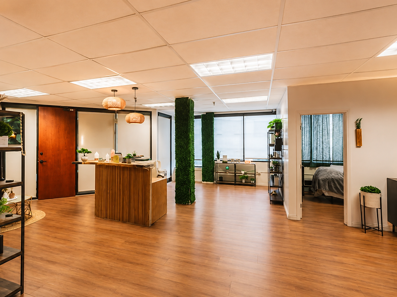 Reception and open studio floor at Pure Luminosity Spa