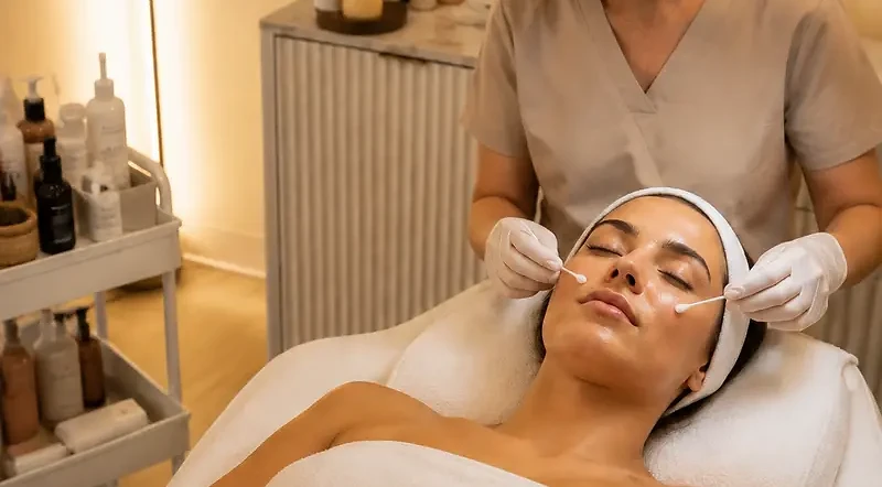Editorial depiction of a clarifying acne facial at Pure Luminosity