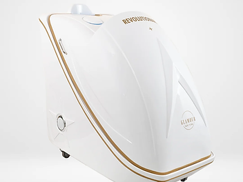 Glamour New York Revolutionary+ steam sauna capsule shown open