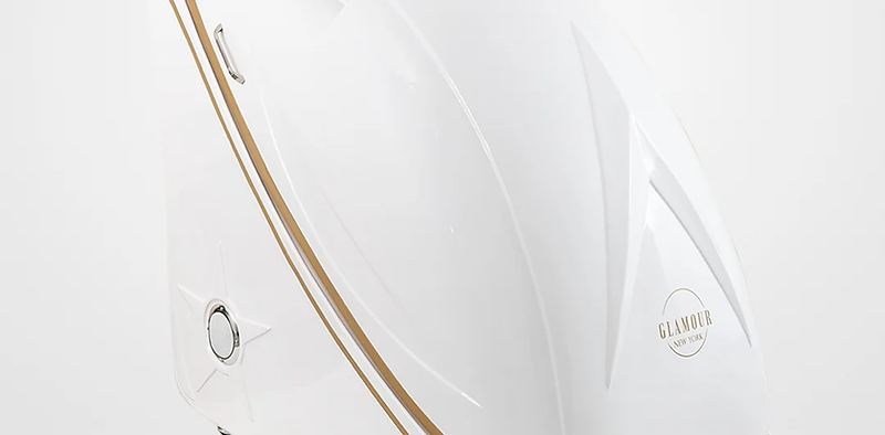 Glamour New York Revolutionary+ steam sauna capsule shown open