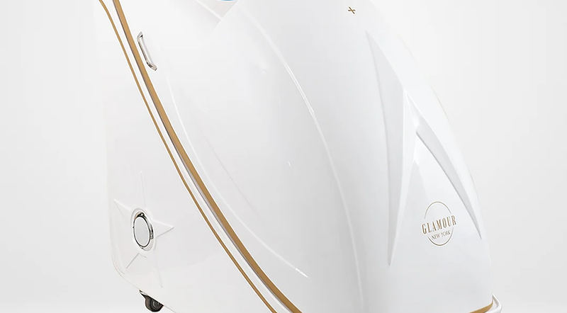 Glamour New York Revolutionary+ steam sauna capsule shown open