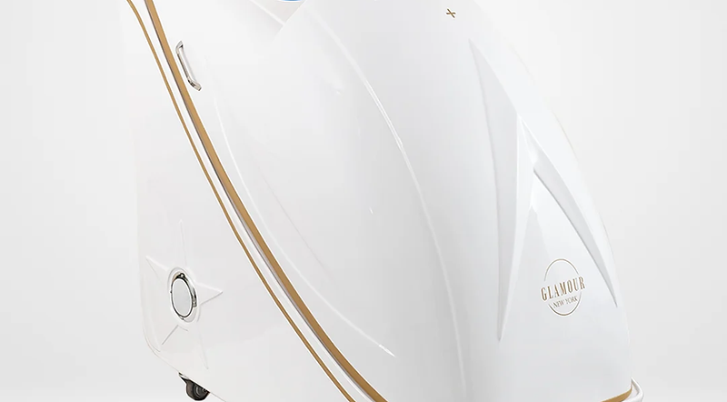 Glamour New York Revolutionary+ steam sauna capsule shown open
