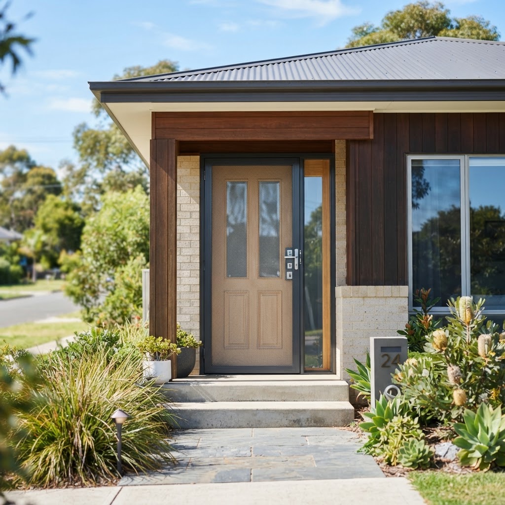ScreenGuard™ Extreme security screen door installed on a modern Australian home