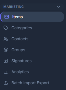 Marketing sidebar magnified