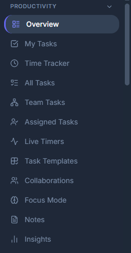 Productivity sidebar magnified