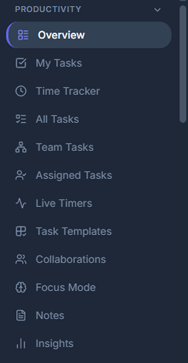 Productivity interface