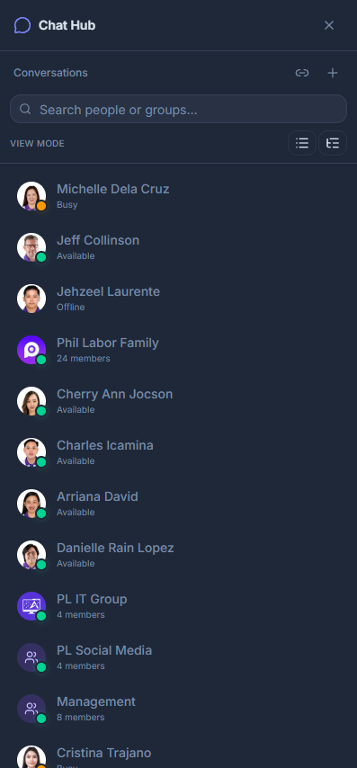 Team Chat on phone