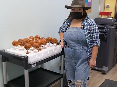 Caramel apples, ready to share
