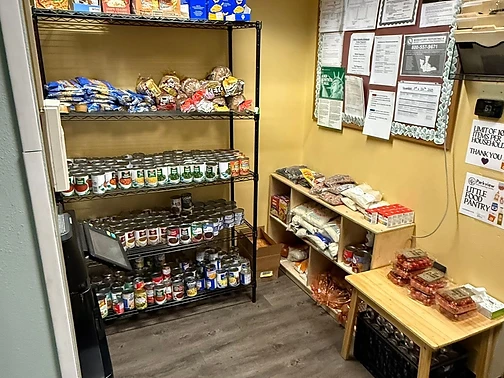 The Parkview Little Food Pantry, stocked with food for families