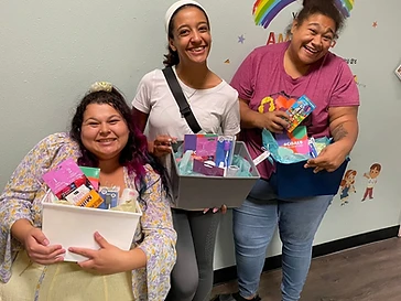 Packing care kits for our families