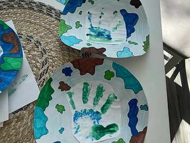 Handprint Earth art
