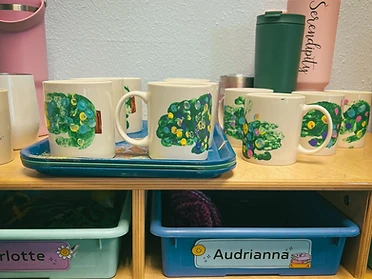 Handprint tree mugs for our families