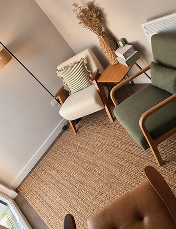 The therapy studio seating area