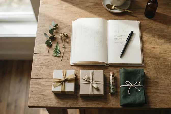 A calm editorial workspace prepared for thoughtful listing rewrites