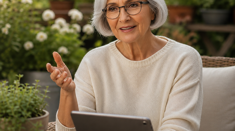 A VBuddies participant in conversation during a cognitive assessment