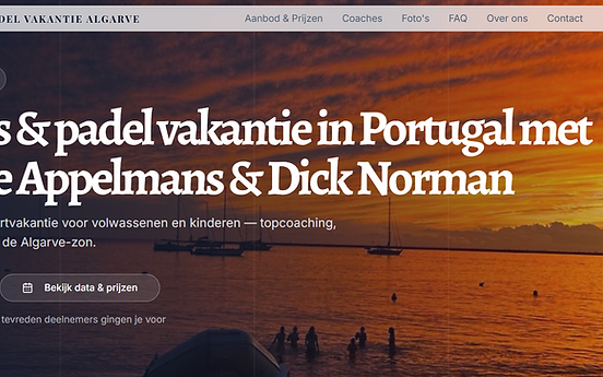 Live website Tennisenpadelvakantie Algarve