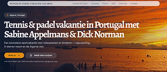 Website van Tennisenpadelvakantie Algarve