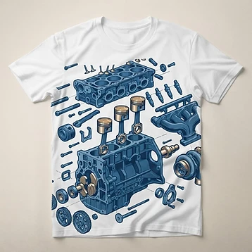 Camiseta Motor de Elite – Moda personalizada Goul ART