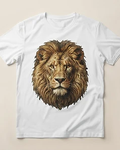 Camiseta Leão Realista Imponente