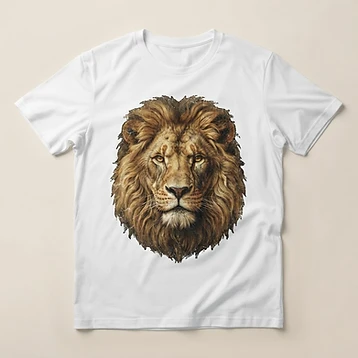 Camiseta Leão Realista Imponente – Moda personalizada Goul ART