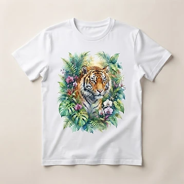 Camiseta Tigre Tropical Zen – Moda personalizada Goul ART