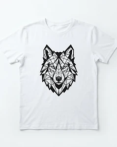 Camiseta Estampa Lobo Geométrico
