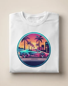 Camiseta Sunset Vice Retro