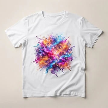 Camiseta Abstrato Cósmico Neon – Moda personalizada Goul ART