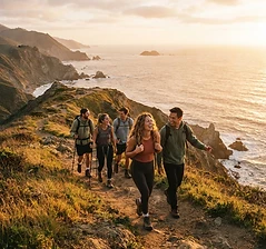 Friends hiking outdoors